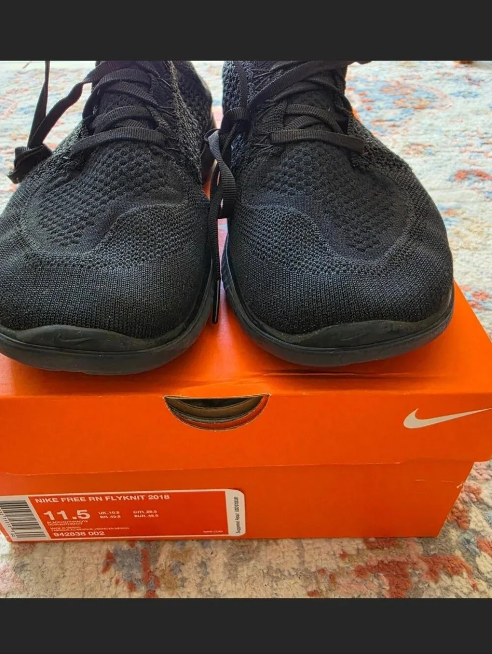 Nike Free RN Flyknit 2018 black sneakers (Black/Anthracite) with original box